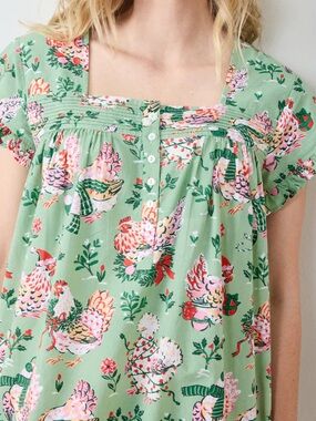 Printfresh Holiday Hens Daylight Nightgown New With Tags / In Package Size M